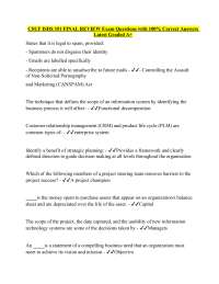CSUF ISDS 351 FINAL REVIEW Exam Questions with 100% Correct Answers Latest Graded A+