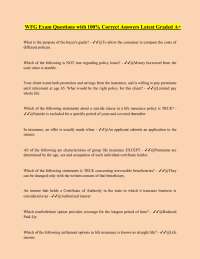 WFG Exam Questions with 100% Correct Answers Latest Graded A+