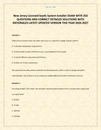 New Jersey Licensed Septic System Installer EXAM STUDY GUIDE 2026–2027 Comprehensive prep