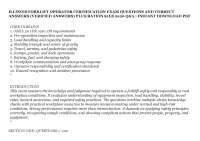 ILLINOIS FORKLIFT OPERATOR CERTIFICATION EXAM QUESTIONS AND CORRECT ANSWERS (VERIFIED ANSW