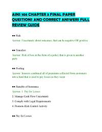 AINS 103 CHAPTER 3 FINAL PAPER QUESTIONS AND CORRECT ANSWERS FULL REVIEW GUIDE