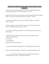 SCMA Exam 1 Questions with 100% Correct Answers Latest Graded A+