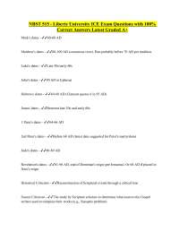 NBST 515 - Liberty University ICE Exam Questions with 100% Correct Answers Latest Graded A