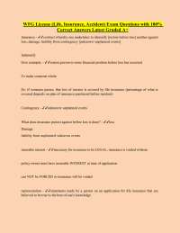 WFG License (Life, Insurance, Accident) Exam Questions with 100% Correct Answers Latest Gr
