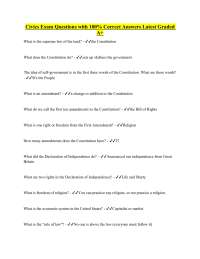 Civics Exam Questions with 100% Correct Answers Latest Graded A+