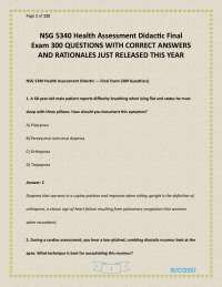 NSG 5340 Health Assessment Didactic Final Exam Study Guide Comprehensive preparation reso