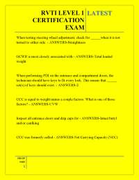 RVTI LEVEL 1 CERTIFICATION EXAM LATEST