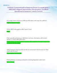 Vehicle Communication Systems Exam V2 2026/2027 | ASE/SAE-Aligned Automotive Electronics