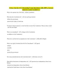 Civics Test for US Citizenship Exam Questions with 100% Correct Answers Latest Graded A+