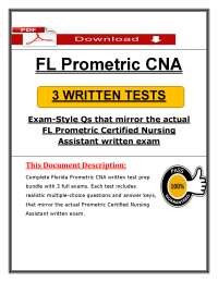 FL Prometric CNA Test (PDF) | (2026/2027) Written Exam Questions | CNA Prep