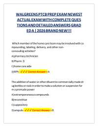 Walgreens PTCB Prep Exam 2026: Questions & Answers