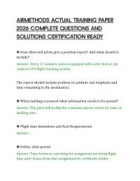 AIRMETHODS ACTUAL TRAINING PAPER 2026 COMPLETE QUESTIONS AND SOLUTIONS CERTIFICATION READY