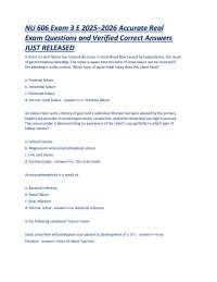 NU 606 Exam 3 E 2025–2026 Accurate Real Exam Questions and Verified Correct Answers