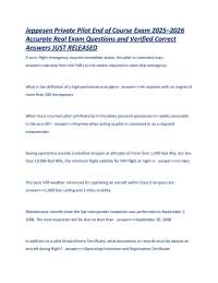 Jeppesen Private Pilot End of Course Exam 2025–2026 Accurate Real Verified Exam Q&As