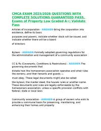 CMCA EXAM 2025/2026 QUESTIONS WITH COMPLETE SOLUTIONS GUARANTEED PASS, Exams of Property L