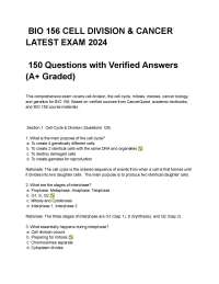 BIO 156 CELL DIVISION & CANCER LATEST EXAM 2024.pdf