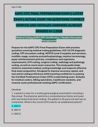 AAPC CPC FINAL PREPARATION EXAM || LATEST EXAM || ACTUAL EXAM 100 QUESTIONS