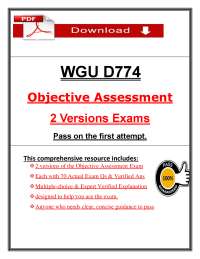 WGU D774 OA 2 Versions (PDF) | (2026/2027) Exam Readiness | Verified Answers