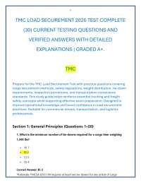 TMC LOAD SECUREMENT 2026 TEST COMPLETE (30) CURRENT TESTING QUESTIONS