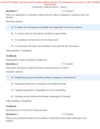 Ashworth College: Technical Communication Module Exams 1-8 | Questions and answers | 100%