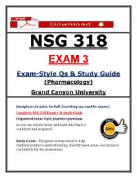 NSG 318 Exam 3 (2026/2027) | Pharmacology Study Guide | Grand Canyon (PDF)