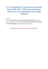 American Government Final Exam Study Guide 2026