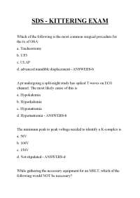 SDS - KITTERING EXAM ,SDS - KITTERING EXAM ,SDS - KITTERING EXAM