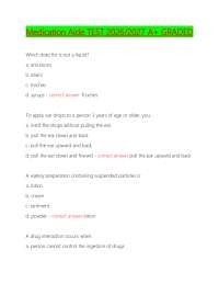 Medication Aide Test 2026: Q&A with Correct Answers