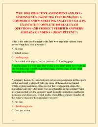 WGU D381 OBJECTIVE ASSESSMENT AND PRE ASSESSMENT NEWEST 2026 TESTBANK| E COMMERCE AND MARK