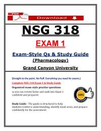NSG 318 Exam 1 (2026/2027) | Pharmacology Study Guide | Grand Canyon (PDF)