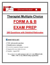 SEO-Friendly Title: Therapist MCQ Form A & B (PDF) | (2026/2027) TMC Exam Prep | Rationale