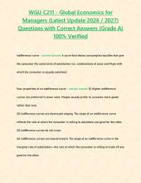 WGU C211 - Global Economics for Managers (Latest Update 2026 / 2027) Questions with Correc