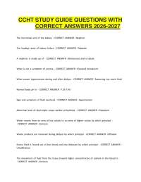 CCHT STUDY GUIDE QUESTIONS WITH CORRECT ANSWERS 2026-2027