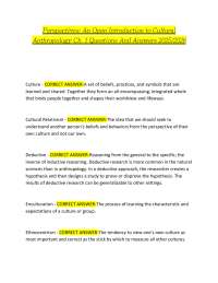 Perspectives: An Open Introduction to Cultural Anthropology Ch. 1 Questions And Answers 20