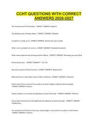 CCHT QUESTIONS WITH CORRECT ANSWERS 2026-2027