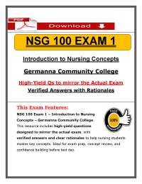 NSG 100 Exam 1 (2026/2027) | Intro to Nursing Concepts | Germanna CC (PDF)