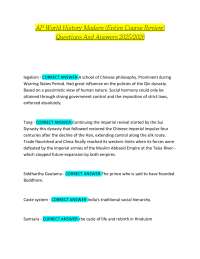 AP World History Modern (Entire Course Review) Questions And Answers 2025/2026