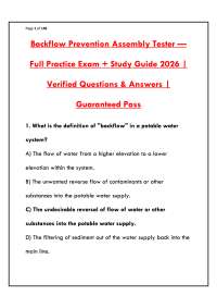 BACKFLOW PREVENTION ASSEMBLY TESTER CERTIFICATION STUDY GUIDE 2025 | PRACTICE EXAM & MANUA