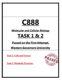 WGU C888 Molecular & Cellular Biology (PDF) | Tasks 1 & 2 Passed First Attempt