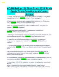 AORN Periop 101 Final Exam 2025 Study Guide Exam Question And Correct Answer