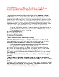 WGU D677 Elementary Literacy Curriculum Study Guide Exam Prep Material 2026