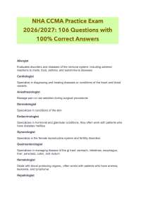 NHA CCMA Practice Exam 2026/2027- 106 Questions with 100% Correct Answers