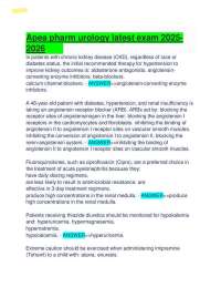 Apea pharm urology latest exam 2025-2026
