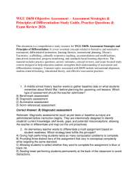 WGU D658 Objective Assessment Strategies Principles of Differentiation Exam Guide