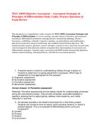 WGU D658 Objective Assessment Strategies Principles of Differentiation Exam Guide