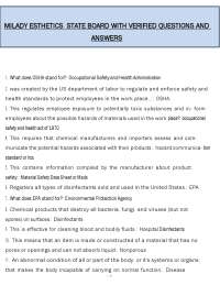 Milady Esthetics State Board (PDF) | 2026 Esthetics Board Exam Questions | Verified Answer