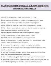 Milady Standard Esthetics Quiz 2: Anatomy & Physiology (PDF) | 2026 Esthetics Questions |