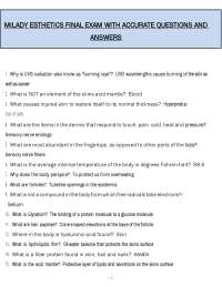 Milady Esthetics Final Exam (PDF) | 2026 Esthetics Questions | Verified Answers