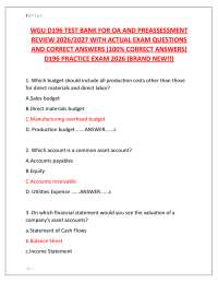 WGU D196 TEST BANK FOR OA AND PREASSESSMENT REVIEW 2026/2027 WITH ACTUAL EXAM QUESTIONS