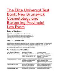 2026/2027 CANB Cosmetology & Barbering Provincial Law: 40+ Question Elite Test Bank